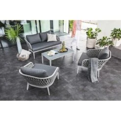 Kettler Sunny Loungetisch 110x60cm Aluminium/Glas Silber/Hellgrau -Garten Leben 1287036 3