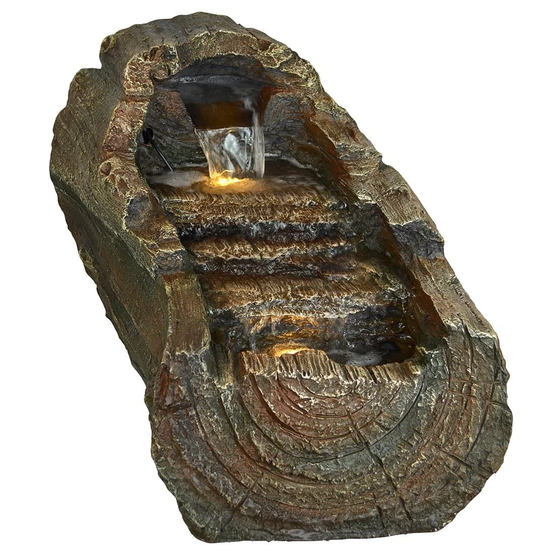 Heissner Baumstamm LED Gartenbrunnen Polyresin 3 Heissner Baumstamm LED Gartenbrunnen Polyresin