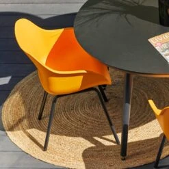 Hartman Sophie Elegance Rondo Gartensessel Aluminium/Kunststoff Carbon Black/Indian Orange -Garten Leben 1305890 6