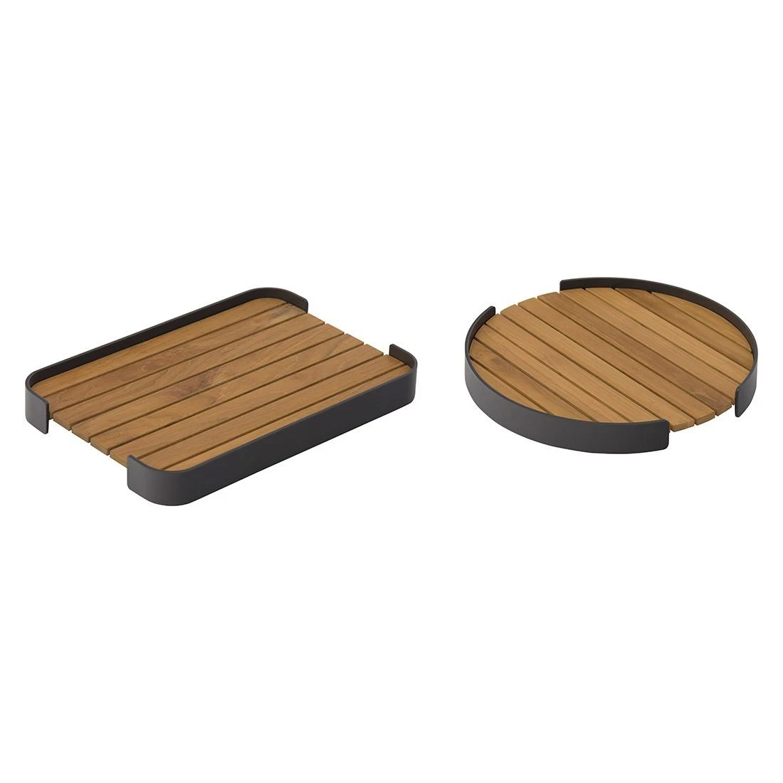 Zebra Carry Tablett Set 2-tlg. Aluminium/Teak Graphit/Teak 3 Zebra Carry Tablett Set 2-tlg. Aluminium/Teak Graphit/Teak