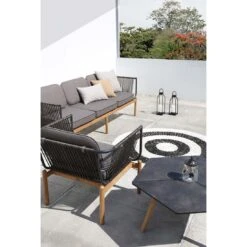 Zebra Pollux Loungeset 3-tlg. Teak/Rope Teak/Brown Brushed