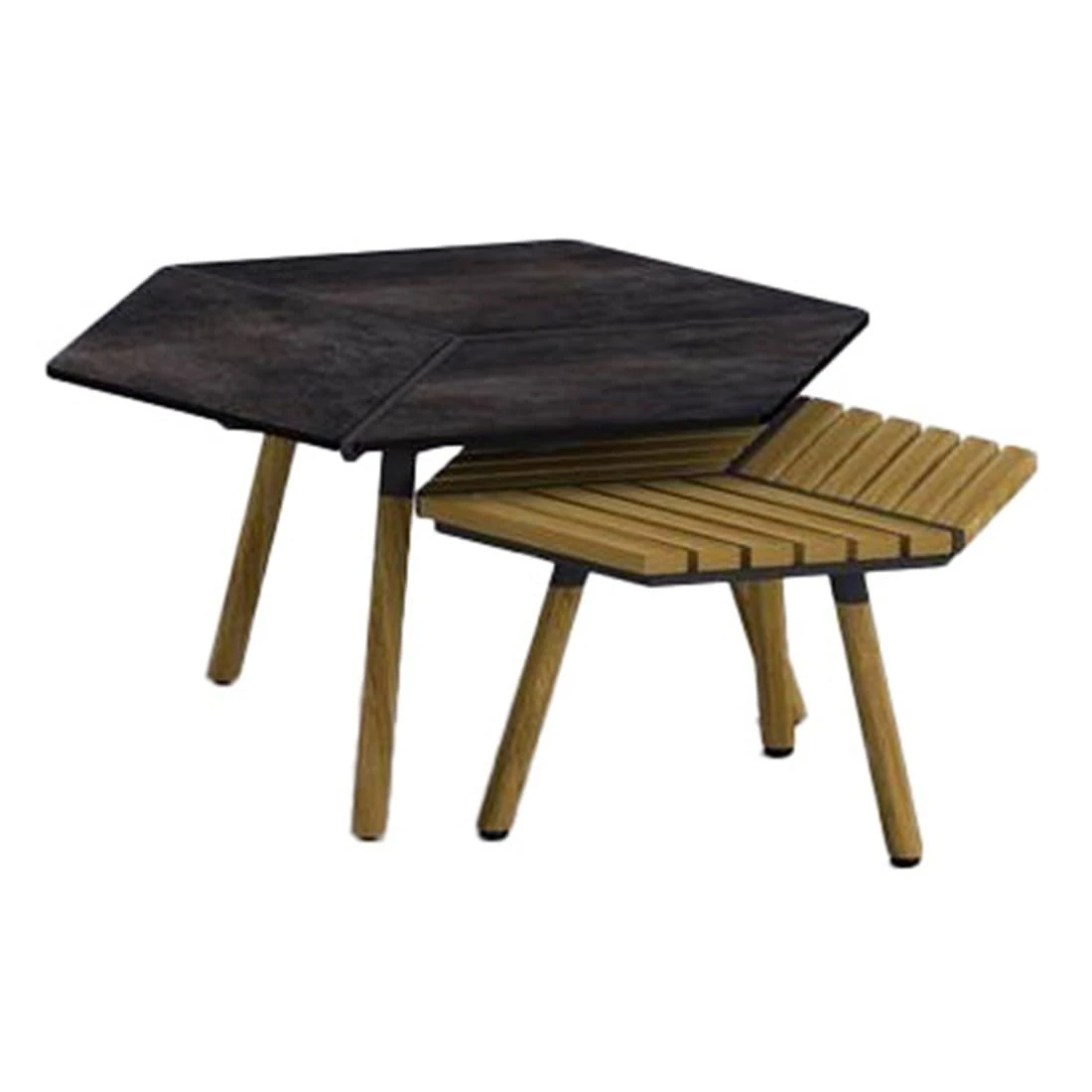 Zebra Pollux Loungetisch 2-tlg. Teak/HPL Teak/Volcanic Stone 3 Zebra Pollux Loungetisch 2-tlg. Teak/HPL Teak/Volcanic Stone