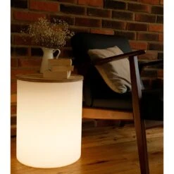 VON HASTEDT Pro Drum PLUS SMART Beistelltisch 37cm LED Weiß -Garten Leben 1325822 3