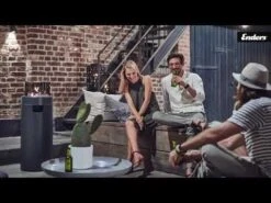 Enders NOVA LED M Gas-Feuersäule Ø36x88 Cm Edelstahl Grau