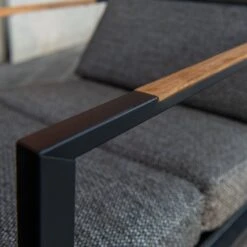 Trentino Loungeset 4-tlg. Edelstahl/Stoff Und Teak Armlehnen Grau Meliert -Garten Leben 1342883 5