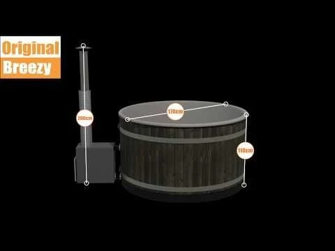 KIRAMI Original Breezy M Badefass-Set Hot Tub Ø170cm Dark Walnut/Light Grey 4 KIRAMI Original Breezy M Badefass-Set Hot Tub Ø170cm Dark Walnut/Light Grey – Bild 2