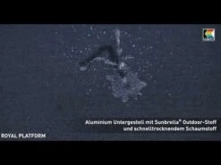 Kettler Royal Platform Loungehocker Aluminium/Teak/Sunbrella Anthrazit/Sooty