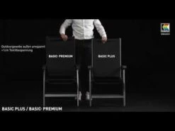 Kettler Basic+ Premium Klappsessel Aluminium/Textilene Silber/Lakritz