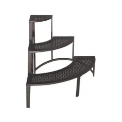 MBM Romeo Scala Blumentreppe Rund Schmiedeeisen Marone Antik