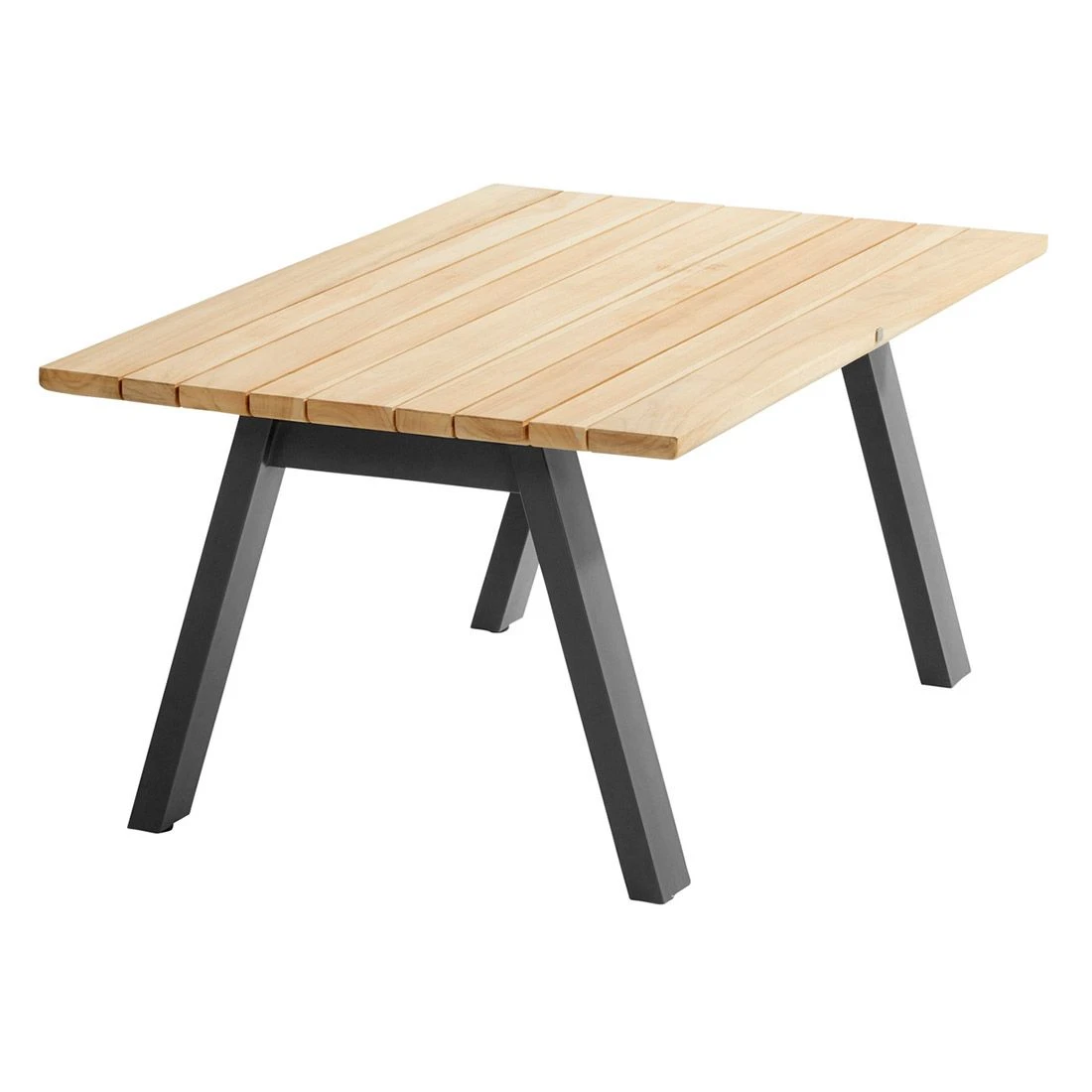 4Seasons Ambassador Kaffeetisch 120x70cm Edelstahl/Teak Anthrazit/Natur 6 4Seasons Ambassador Kaffeetisch 120x70cm Edelstahl/Teak Anthrazit/Natur – Bild 4