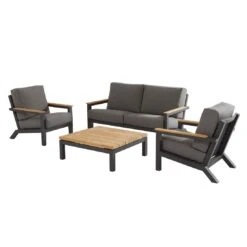 4Seasons Capitol Loungeset 4-tlg. Mit Tisch 90x90cm Anthrazit