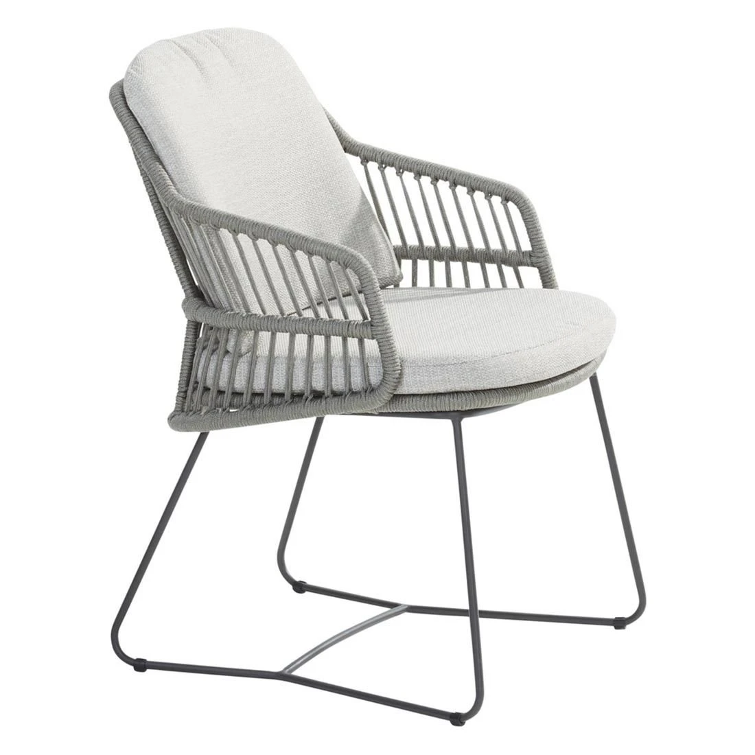 4Seasons Sempre Gartensessel Edelstahl/Rope Inkl. Kissen Anthrazit/Silbergrau 4 4Seasons Sempre Gartensessel Edelstahl/Rope Inkl. Kissen Anthrazit/Silbergrau – Bild 2