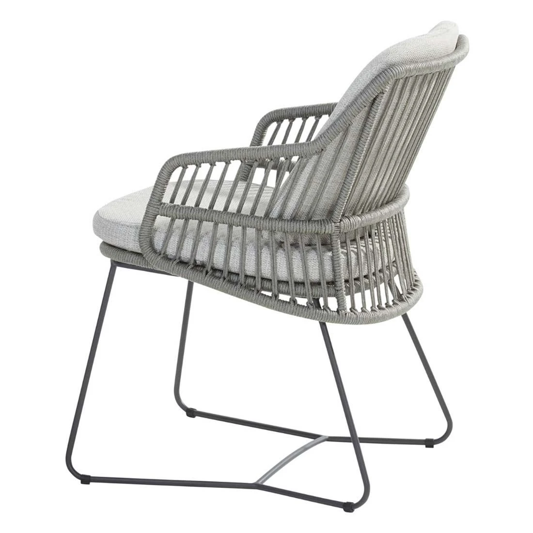 4Seasons Sempre Gartensessel Edelstahl/Rope Inkl. Kissen Anthrazit/Silbergrau 5 4Seasons Sempre Gartensessel Edelstahl/Rope Inkl. Kissen Anthrazit/Silbergrau – Bild 3