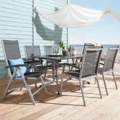 Sieger Bodega Klappsessel Aluminium/Textilene Graphit/Grau -Garten Leben 651038 3