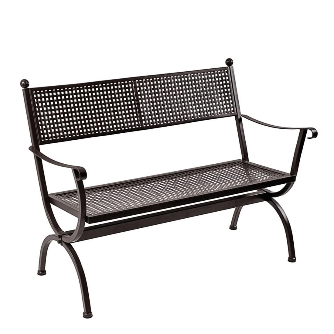 MBM Romeo Gartenbank 122cm Schmiedeeisen Marone 3 MBM Romeo Gartenbank 122cm Schmiedeeisen Marone