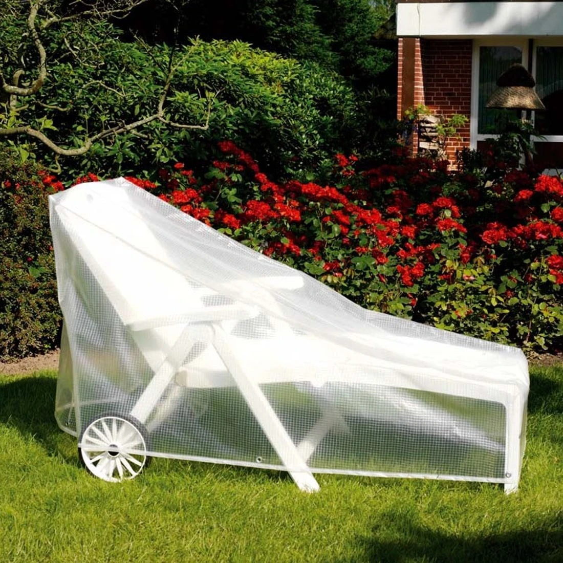 Heinemeyer Gartenliege Schutzhülle185cm Gitterfolie Transparent 3 Heinemeyer Gartenliege Schutzhülle185cm Gitterfolie Transparent