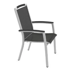 Sieger Trento Stapelsessel Hoch Aluminium/Textilene Graphit/Grau -Garten Leben 685842 2