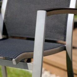 Sieger Trento Stapelsessel Hoch Aluminium/Textilene Graphit/Grau -Garten Leben 685842 5