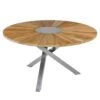 Zebra Oryx Gartentisch Ø135 Cm Mit 3-Bein-Gestell Edelstahl/Teak Natur -Garten Leben 701396 1