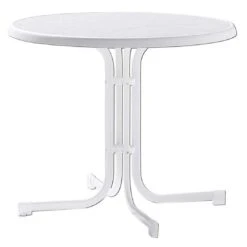 Sieger Boulevard Klapptisch Ø86 Cm Stahl/Mecalit Weiß/Marmor Weiß