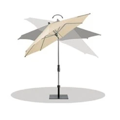 Glatz Alu Twist Mittelstockschirm 240x240cm Eggshell -Garten Leben 709459 4