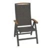 Sieger Catena Klappsessel Aluminium/Textilene Eisengrau/Grau/Teak -Garten Leben 756847 1