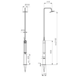 Ideal Altena Gartendusche Kaltwasser Edelstahl/Holz 9 Ideal Altena Gartendusche Kaltwasser Edelstahl/Holz -Garten Leben 811000 4