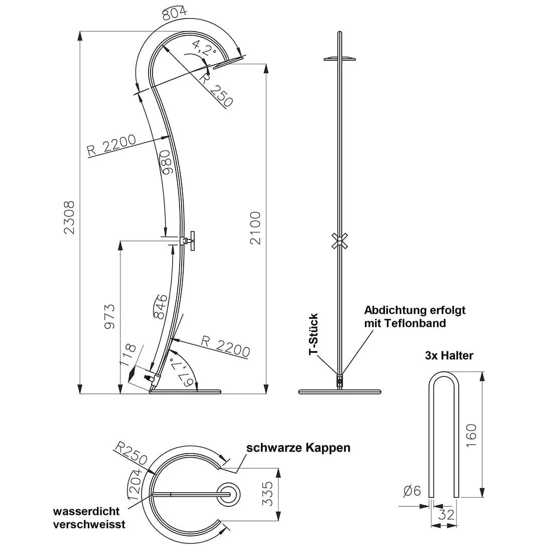 Ideal Cobra Gartendusche Kaltwasser Edelstahl 5 Ideal Cobra Gartendusche Kaltwasser Edelstahl – Bild 3