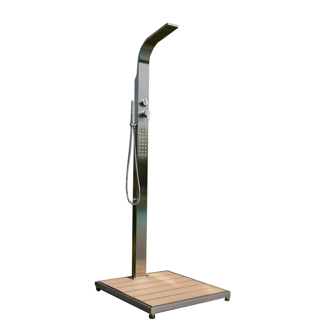 Ideal Helena Gartendusche Warmwasser Edelstahl/WPC 3 Ideal Helena Gartendusche Warmwasser Edelstahl/WPC