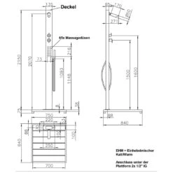Ideal Malta Gartendusche Warmwasser Edelstahl/WPC -Garten Leben 811099 4