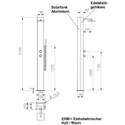 Ideal Trinidad Garten Solardusche Edelstahl -Garten Leben 811187 4