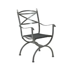 MBM Medici Gartensessel Schmiedeeisen/Textilene Graphit/Schwarz