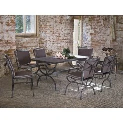 MBM Medici Gartensessel Schmiedeeisen/Textilene Graphit/Schwarz -Garten Leben 811858 4