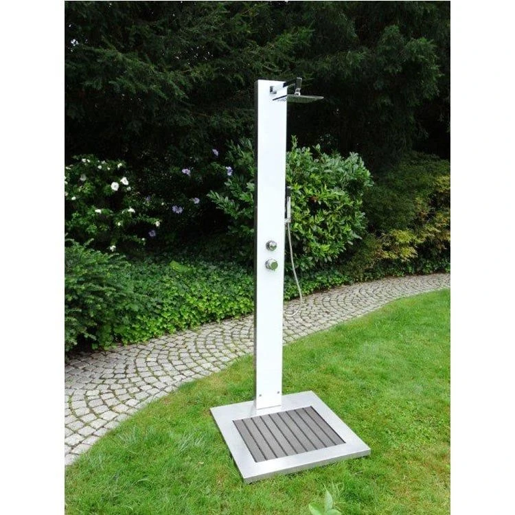 Ideal Tobago Gartendusche Warmwasser Edelstahl/WPC/Glas 3 Ideal Tobago Gartendusche Warmwasser Edelstahl/WPC/Glas