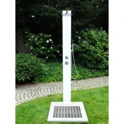 Ideal Tobago Gartendusche Warmwasser Edelstahl/WPC/Glas 8 Ideal Tobago Gartendusche Warmwasser Edelstahl/WPC/Glas -Garten Leben 829128 2