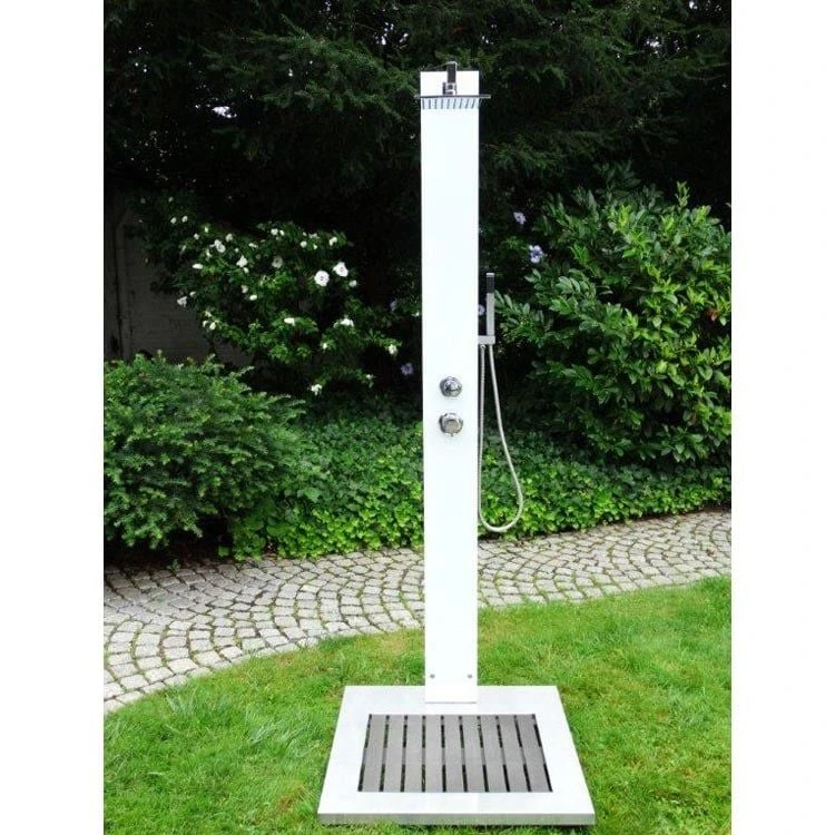 Ideal Tobago Gartendusche Warmwasser Edelstahl/WPC/Glas 4 Ideal Tobago Gartendusche Warmwasser Edelstahl/WPC/Glas – Bild 2