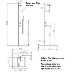 Ideal Tobago Gartendusche Warmwasser Edelstahl/WPC/Glas 11 Ideal Tobago Gartendusche Warmwasser Edelstahl/WPC/Glas -Garten Leben 829128 5