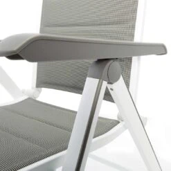MWH Futosa Klappsessel Aluminium/Textilene Polarweiß/Grau -Garten Leben 833836 4