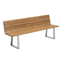 Niehoff Nova Gartenbank 220cm Edelstahl Profilkufe/Teak Geölt Edelstahl/Teak Geölt