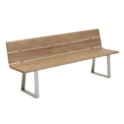Niehoff Nova Gartenbank 220cm Edelstahl Profilkufe/Teak Recycelt Edelstahl/Teak Recycelt