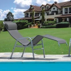 Karasek Grenada Gesundliege Stahlrohr/Textilene Platin/Taupe -Garten Leben 849599 3