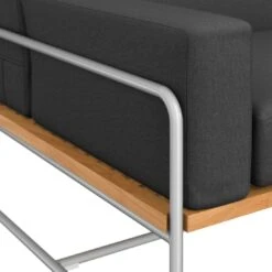 OUTLIV. Largo Ecklounge 5-teilig Stahl/Akazie Mit Kissen Silber/Dunkelgrau -Garten Leben 854428 10