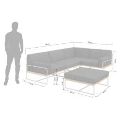 OUTLIV. Largo Ecklounge 5-teilig Stahl/Akazie Mit Kissen Silber/Dunkelgrau -Garten Leben 854428 3