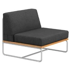 OUTLIV. Largo Ecklounge 5-teilig Stahl/Akazie Mit Kissen Silber/Dunkelgrau -Garten Leben 854428 7