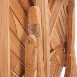 Zebra Poker Klapptisch Ø110 Cm Teak Mit Edelstahlbeschlägen Natur -Garten Leben 862964 3