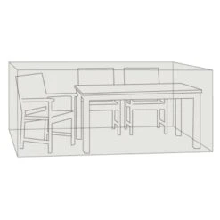 Zebra Gartenmöbel-Set Schutzhülle 225x175x80cm PVC Outdoorgewebe Schwarz