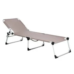 Siena Garden XXL Dreibeinliege Aluminium/Textilene Silber/Taupe