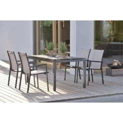 Stern New Levanto Stapelsessel Aluminium/Textilene Anthrazit/Silber -Garten Leben 876032 4