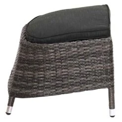 Ploß Rocking Beistellhocker Geflecht Grau-Braun Meliert/Anthrazit -Garten Leben 880982 2