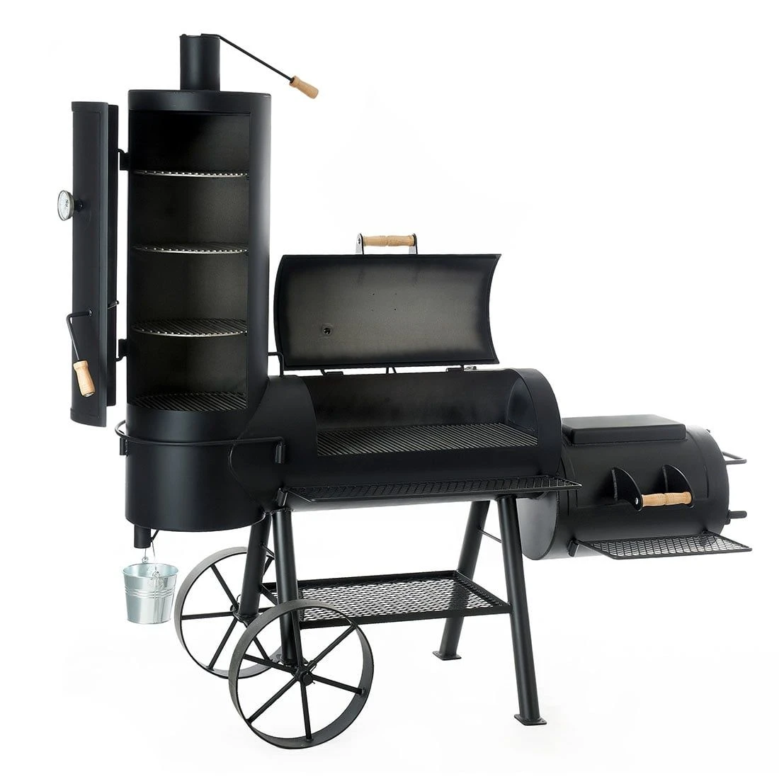 Joe’s BBQ Smoker 16“ Chuckwagon Schwarz 4 Joe’s BBQ Smoker 16“ Chuckwagon Schwarz – Bild 2